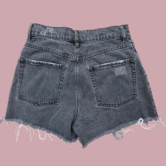 Pacsun High Rise Icon Short Gray Distressed Frayed Ripped 26 - Picture 6 of 8